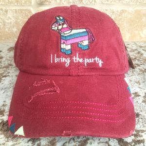 Catchfly Baseball Cap, I Bring The Party!MAROON PINATA PARTY